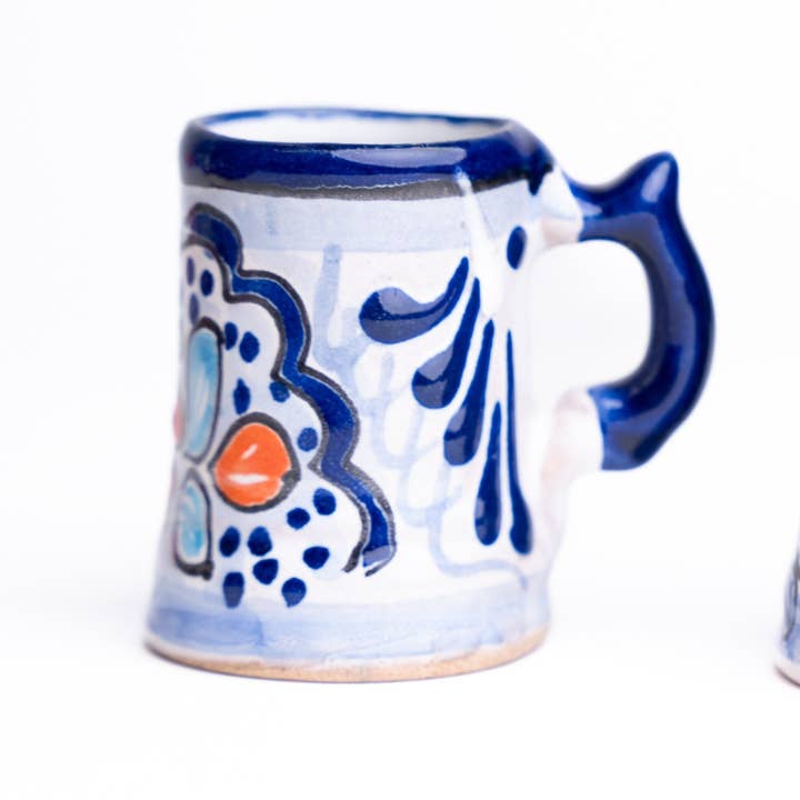 MEXTEQUIL Talavera Shot Glasses - Set of 4 - 2 Oz -Mezcal Cup for wholesale by MEXTEQUIL