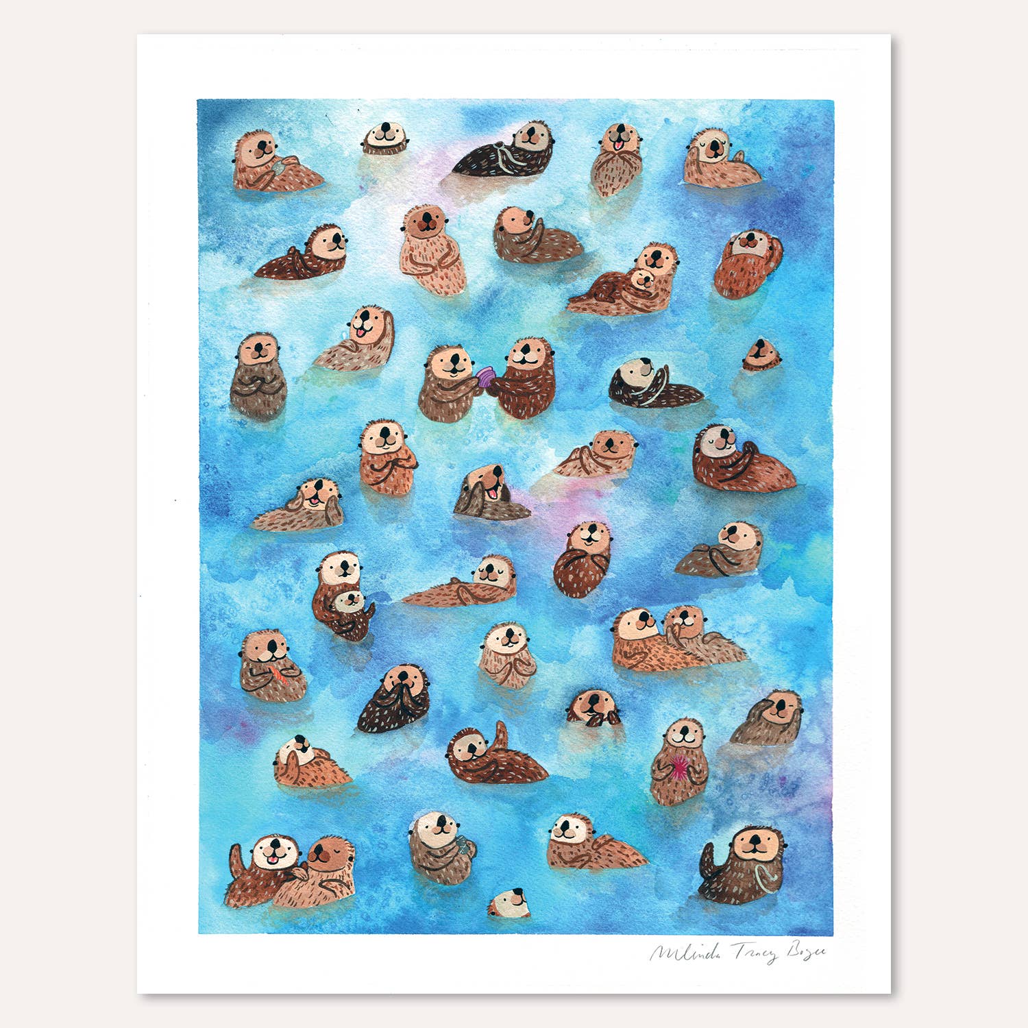 Party Mouse Studio - Wholesale Art Print - Otter Overload Print1