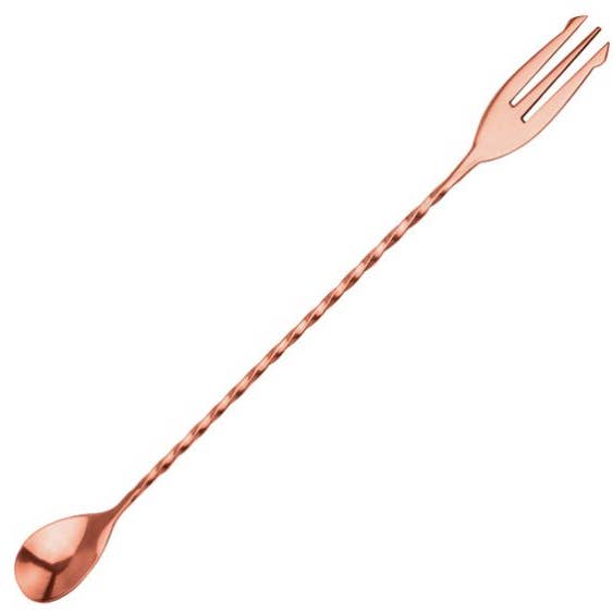 Trident Bar Spoon 30 cm Copper for wholesale by Nordic Bar Group
