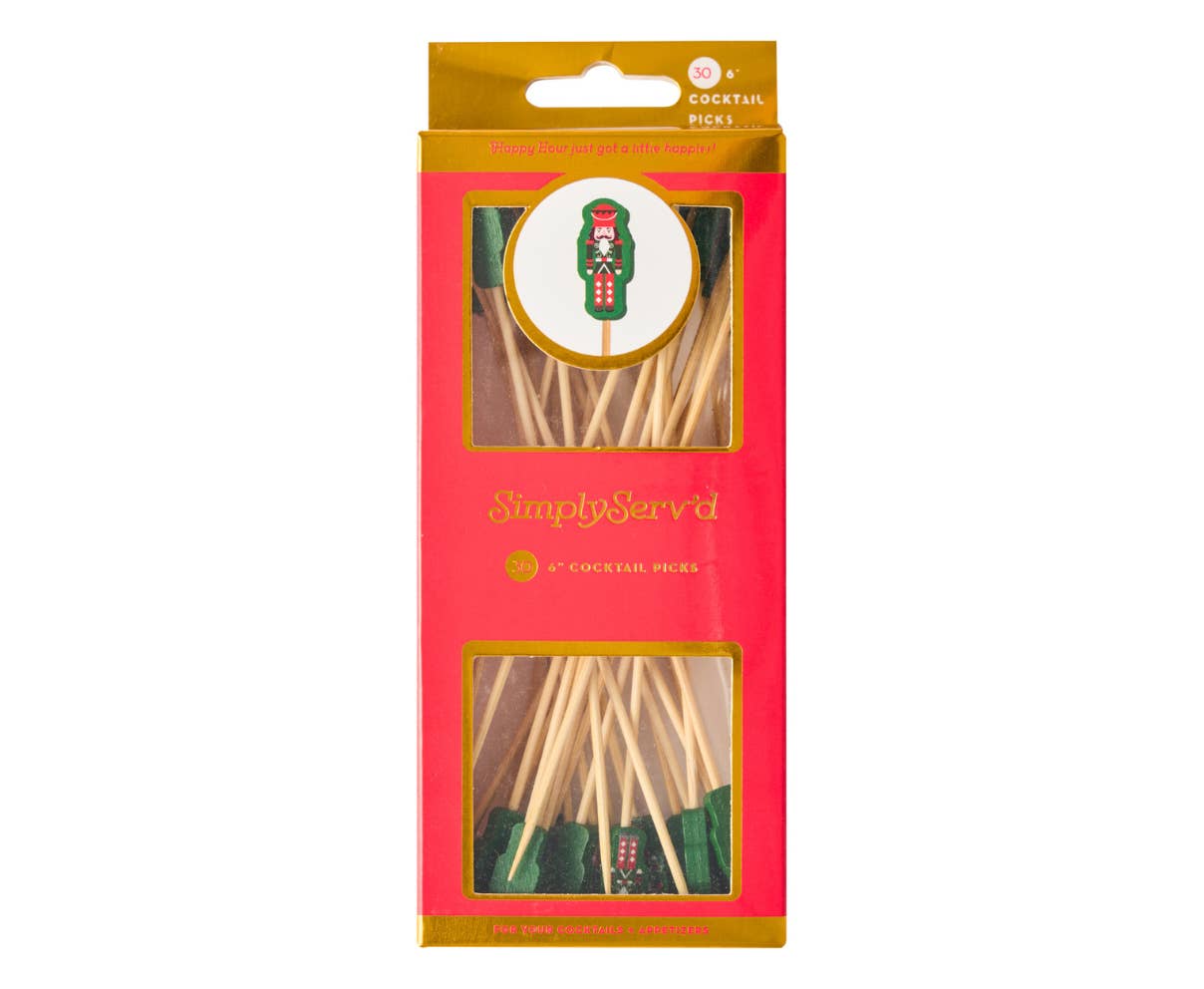 Sophistiplate - Wholesale Cocktail pick - Nutcracker Christmas Large Cocktail Picks/30pk