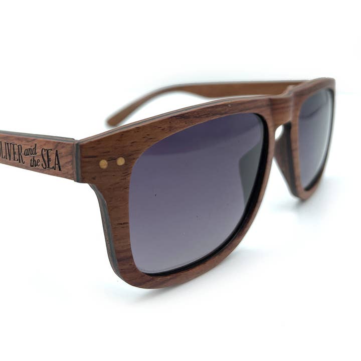 Wood Sunglasses Polarized / Black Whale for wholesale by Oliver and the Sea