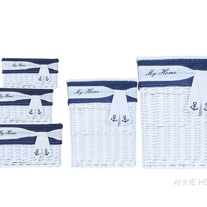 Anne Home - Set of 5 Rectangular Willow Baskets for wholesale by Old Modern Handicrafts, Inc.