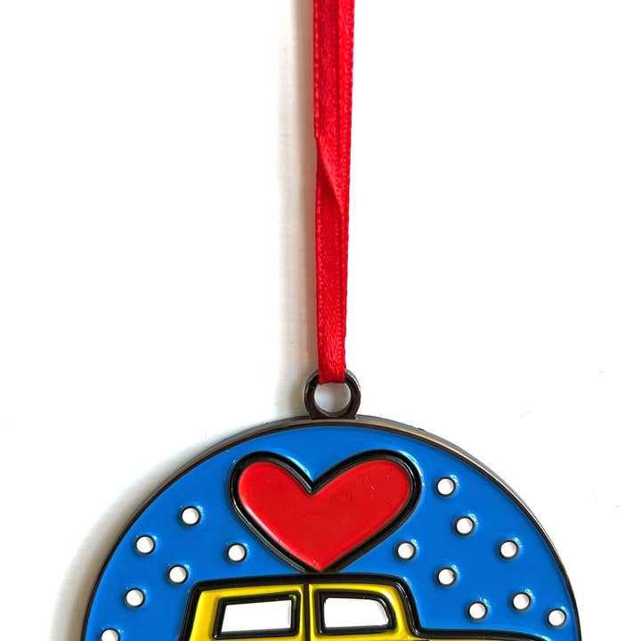 Mary Ellis - Wholesale Ornament - New York Christmas Ornament Holiday Taxi Cab Heart