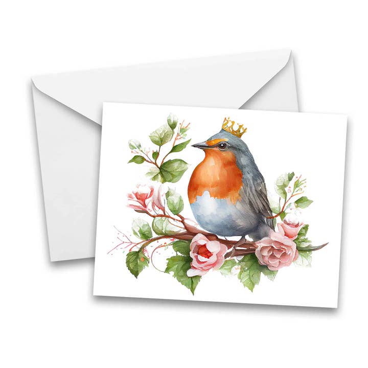 Gekroonde vogelkaarten - set van 1 of 4, notitiekaarten voor alle gelegenheden voor wholesale door Aria Rae