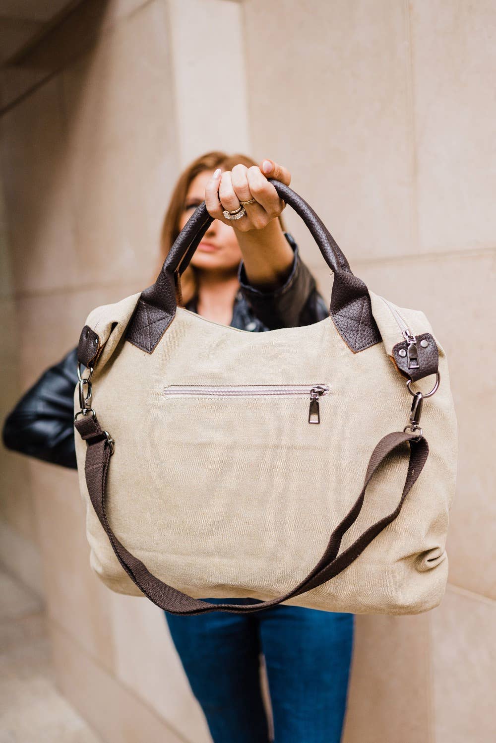 modern and chic - Wholesale Tote Bag - Women's - Kinsley Canvas Tote Shoulder Travel Handbag3