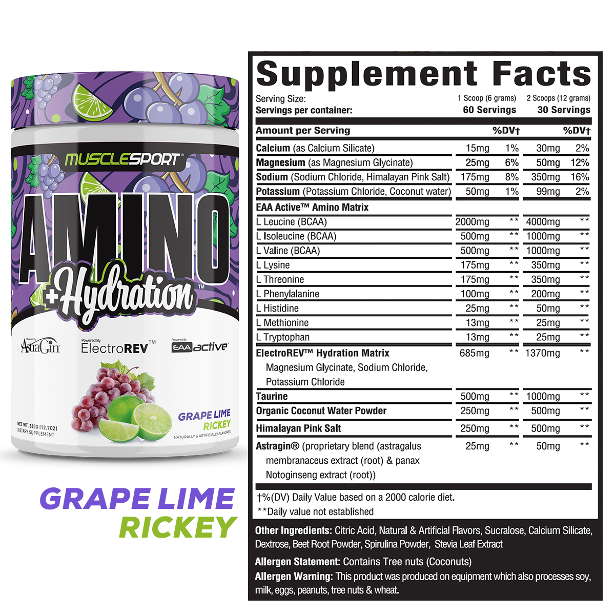 MuscleSport - Wholesale Oral Supplement/Vitamin - Amino + Hydration™ 360 Grams5