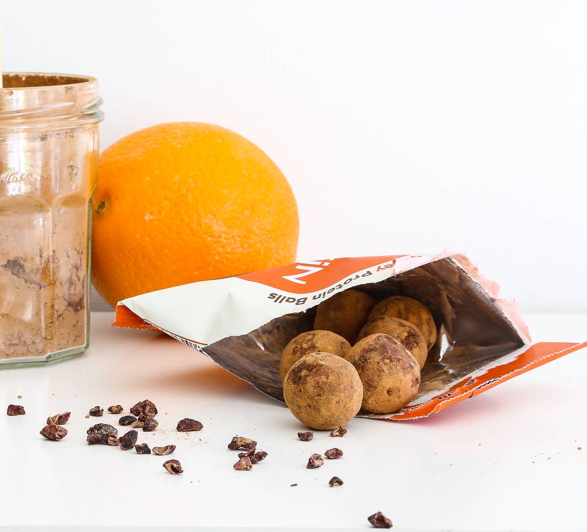 The Protein Ball Co – wholesale Snack bar – CACAO & ORANGE- High Protein  Balls  - 10 x 45g5