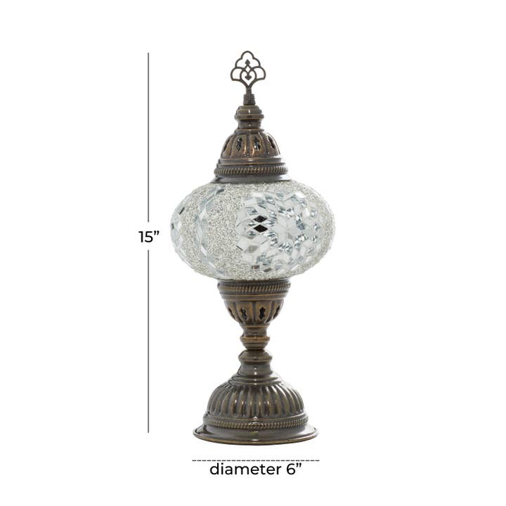 Import Corner - Venta al por mayor Lámparas decorativas/de escritorio - 86118: LÁMPARA DE PEDESTAL MOSAICO DE 7" - BASE TÁCTIL2