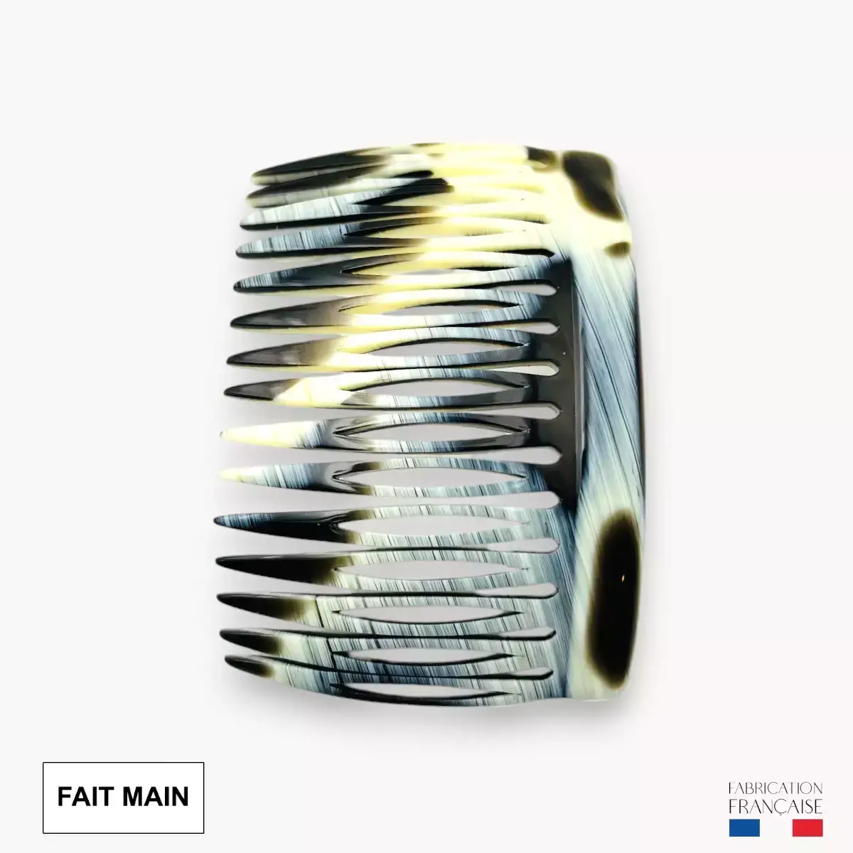 Pique et Pince - Wholesale Hair Accessories Set - Women's - 15-tooth hair comb - Black horn2