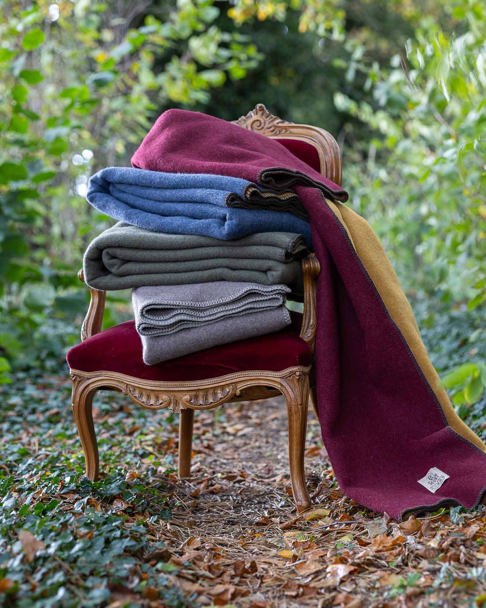 MoST - Wholesale Bedding Blanket - Merino wool bed blanket WINE & HONEY - single - red/yellow2