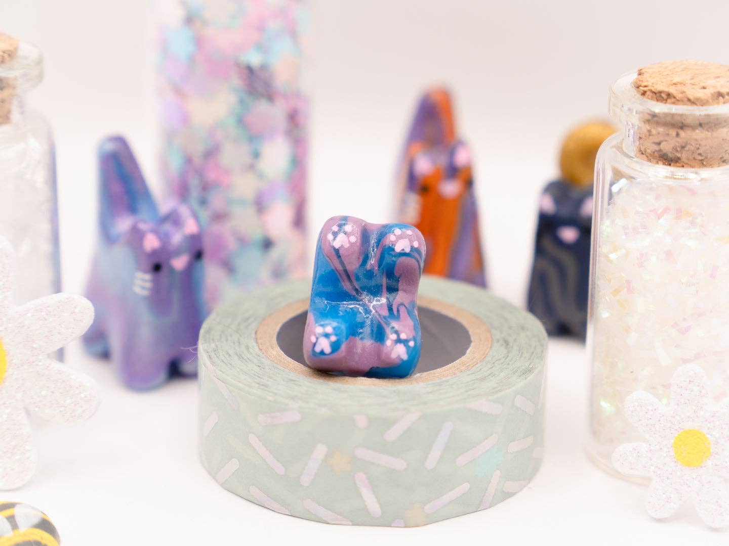 Sparkles in the Wild - Vente Figurine décorative - PokPawket - Handcrafted Polymer Clay Cat Figure4