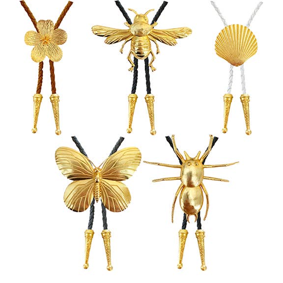 Daisy Del Sol – Großhandel Y- & Lasso-Halsketten – Goldener Schmetterling-Bolo-Tie10