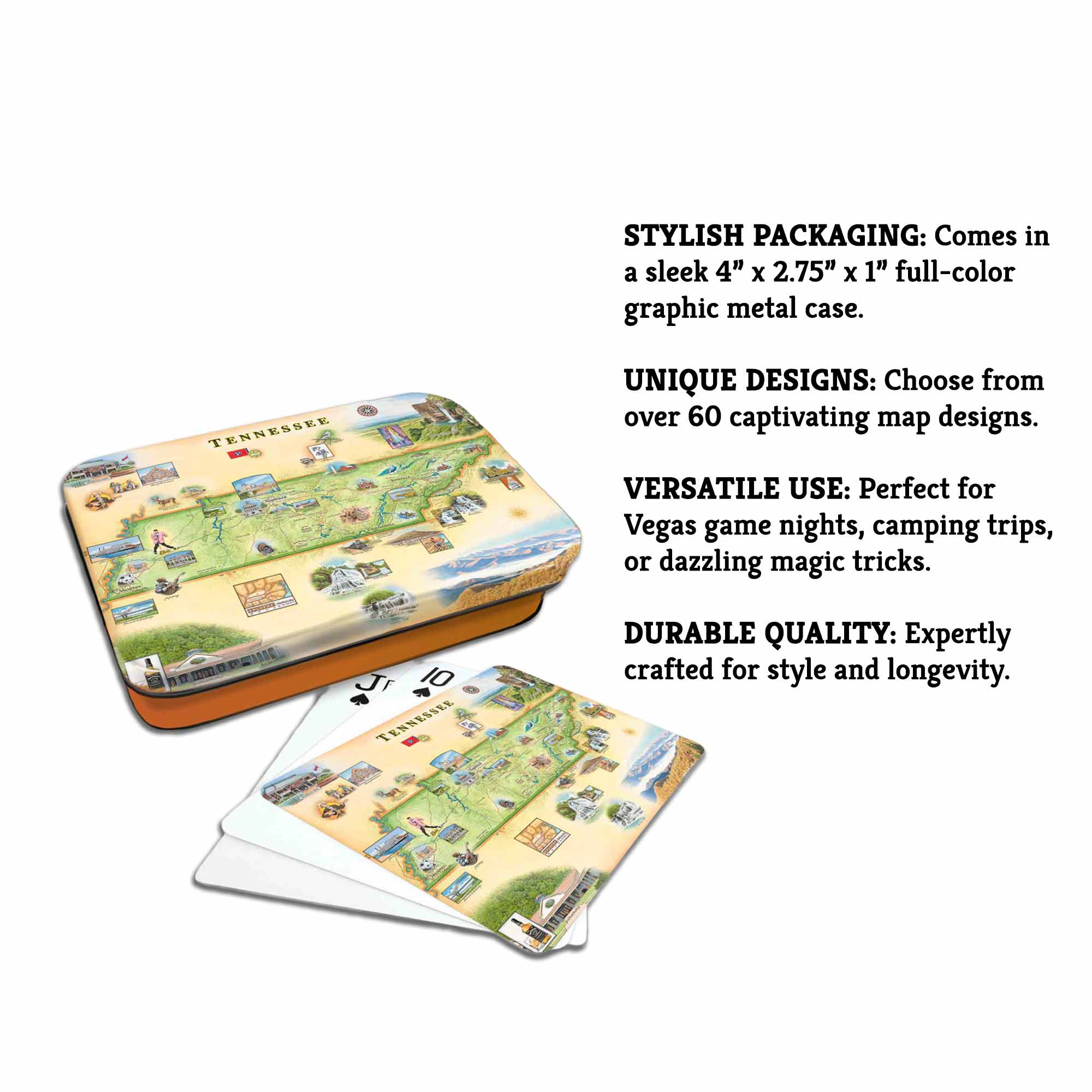 XPLORER MAPS - Wholesale Playing Cards - Tennessee Map Playing Cards3