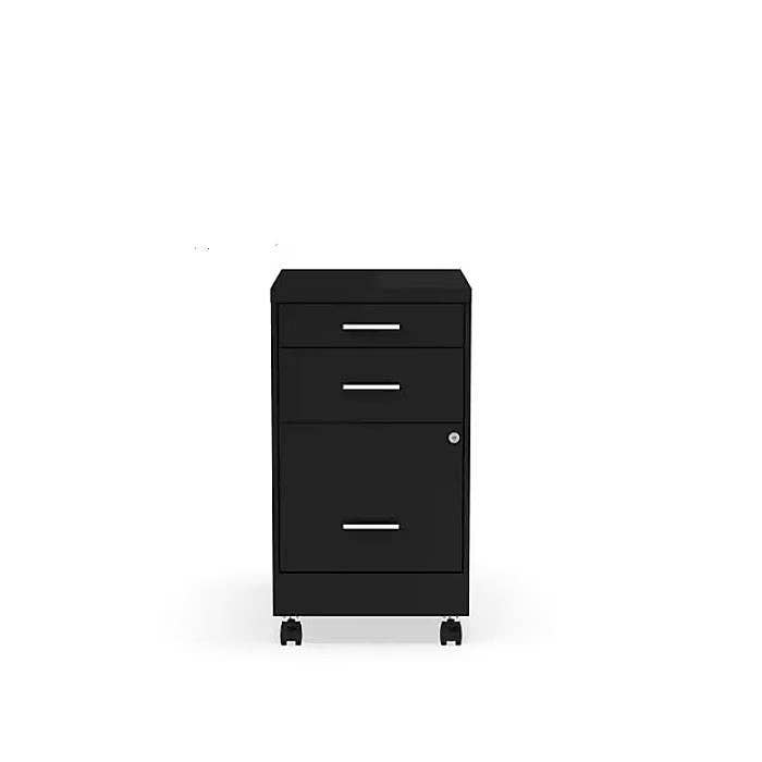 Black 3 Drawer Mobile File Cabinet with Locks 19.9"L x 14.3"W x 25.7"H for wholesale by EcoQuality