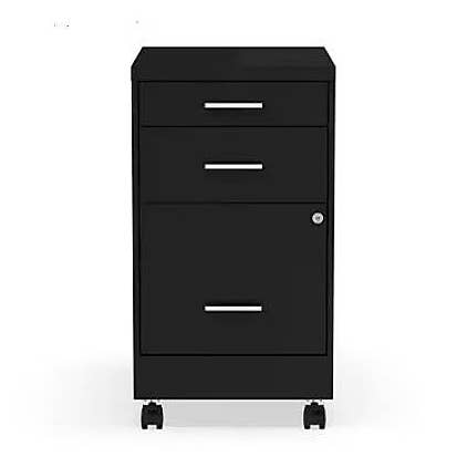 EcoQuality - Wholesale Cabinet - Black 3 Drawer Mobile File Cabinet with Locks 19.9"L x 14.3"W x 25.7"H0