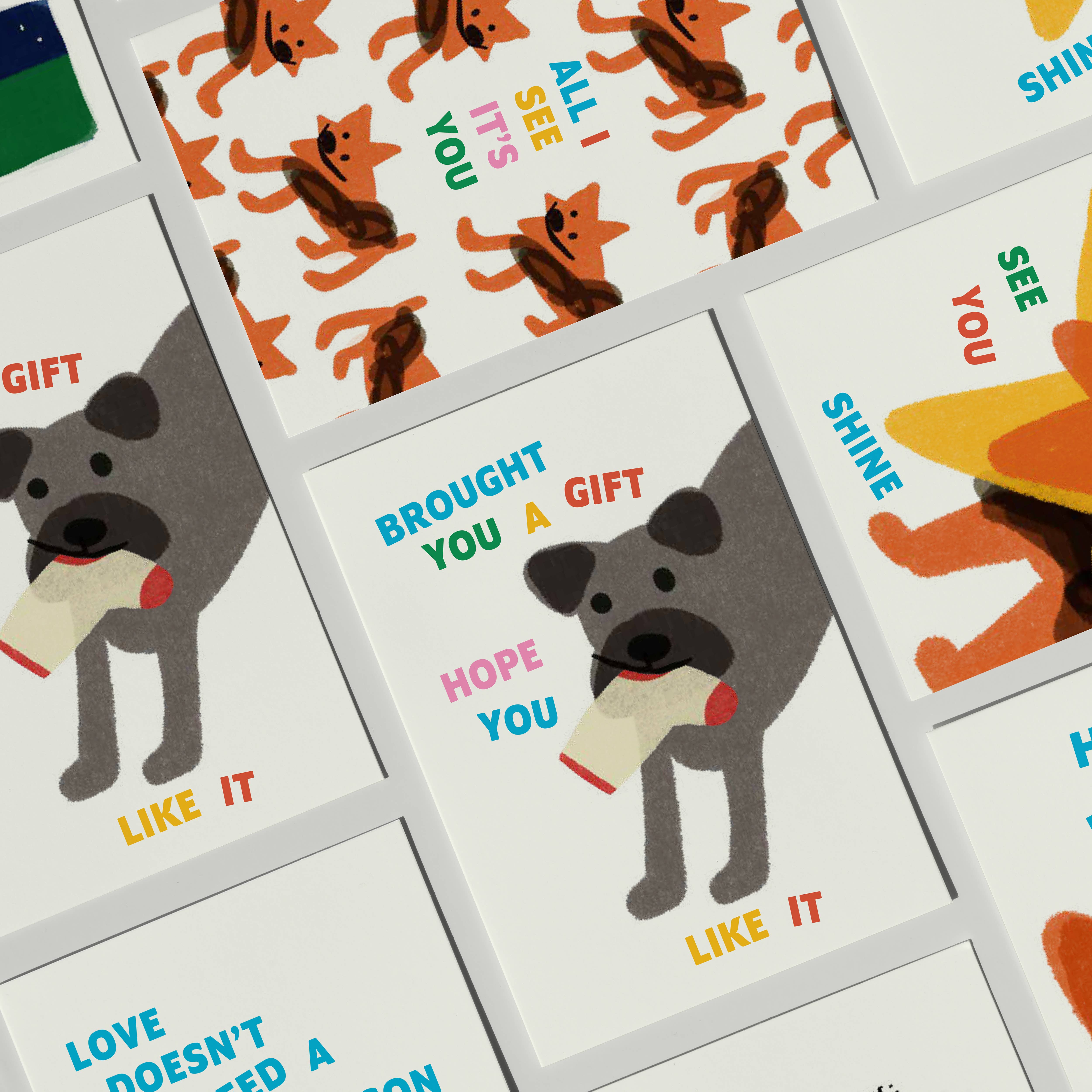 Andrea Caceres - Vente Carte « Je pense à toi » - Je t'ai apporté un cadeau - Carte de vœux1