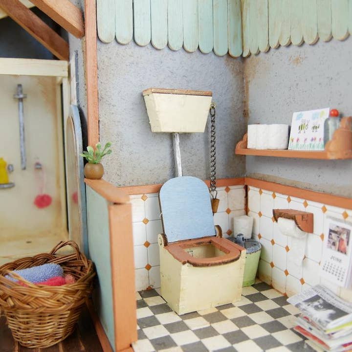 Het Muizenhuis – wholesale DIY craft kit – Kids DIY Dollhouse Furniture Kit - Bathroom (Scale 1:12)8