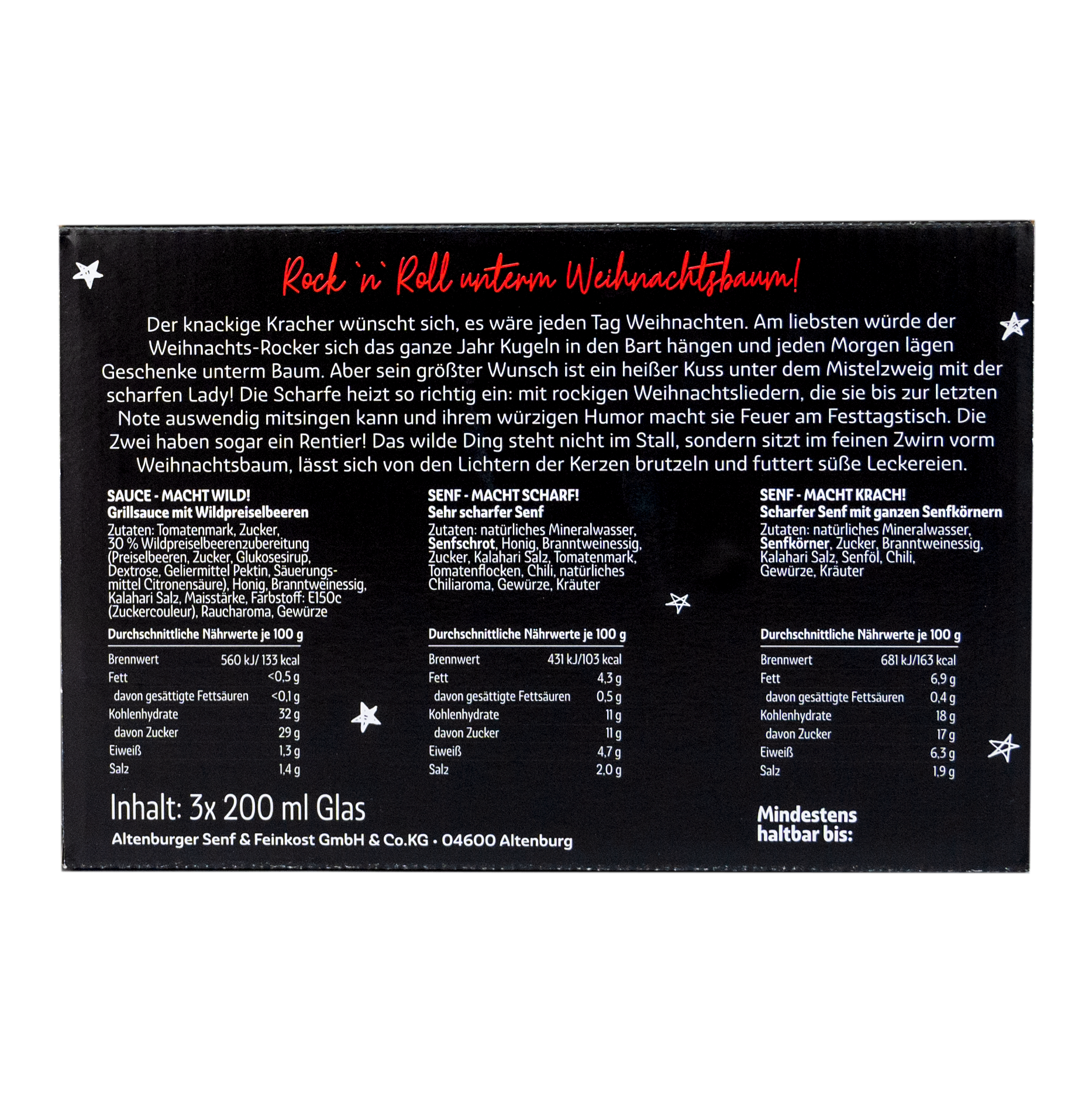 Altenburger Senf & Feinkost GmbH & Co. KG – wholesale Matpresentkorg – Wild Christmas Box presentset1