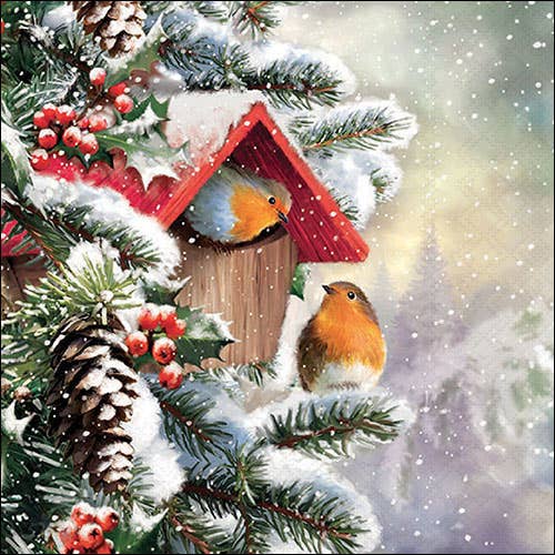 Serviette à déjeuner - House With Robins pour la vente par Elegant Gifts