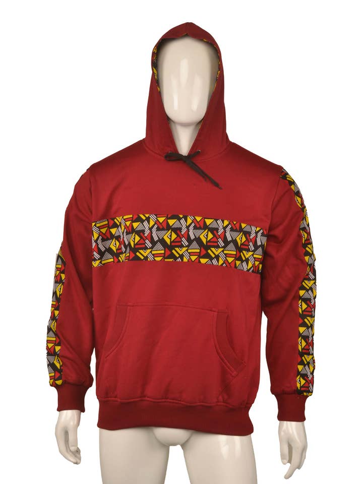 African Trim Unisex Hoodie Sweatshirt for wholesale by Satsuma Wholesale