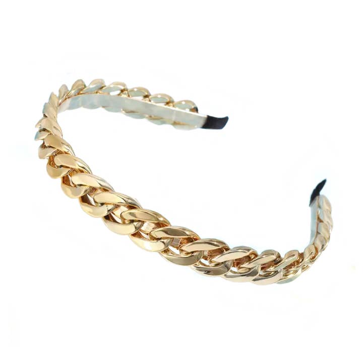 Glam Gold Chain Link Headbands Statement Loop for wholesale by Mavi Bandz