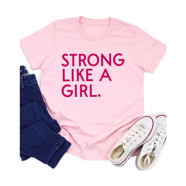 Kids By Kissed Apparel - Wholesale Screen Printed T-Shirt - Kids - Strong Like A Girl Kids Graphic Tee2