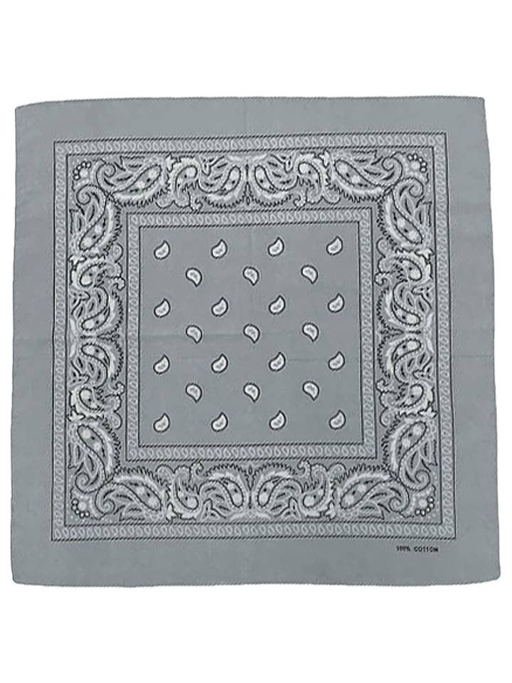 Classic Paisley Print Square Cotton Bandana for wholesale by Cap Zone