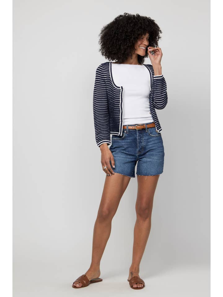 Oliver Logan - Wholesale Shorts - Women's - Bedford High Rise Denim Short, Indigo Medium Bright