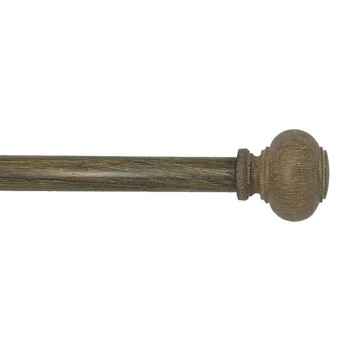 Threadmade Home - Wholesale Curtain Rod - Rhinebeck Rustic Faux Wood 1" Window Drapery Single Curtain Rod6