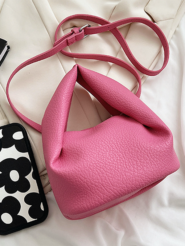 Sheer Trend - Wholesale Crossbody Bag - Women's - Adjustable Pleated Pockets Solid Color Crossbody Handbags11