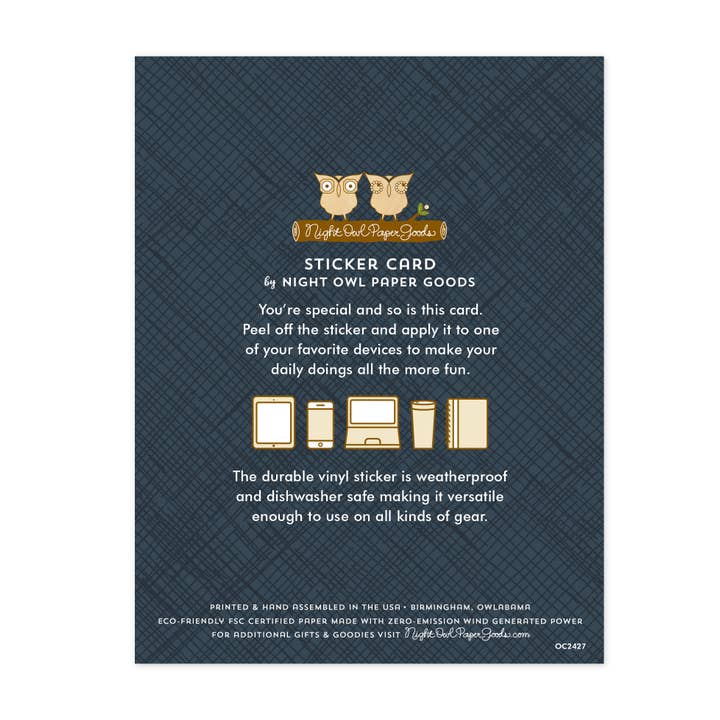 Night Owl Paper Goods - Wholesale Season's Greetings Card - Holiday Cocoa Sticker Holiday Cards - Box of 6