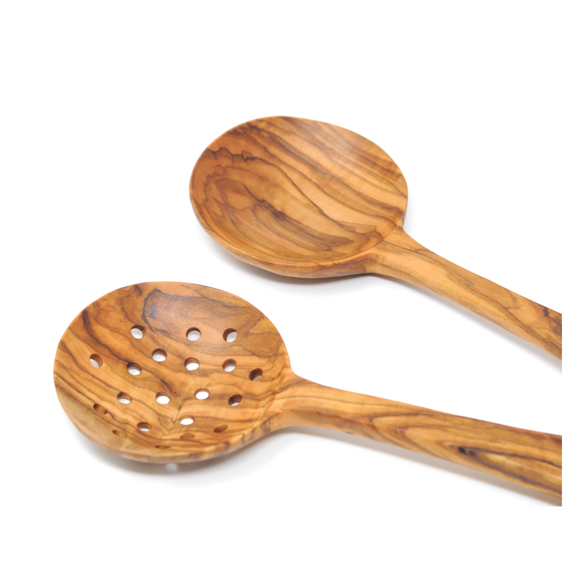 BeldiNest - Wholesale Kitchen Spoon - BeldiNest Large Olive Wood set of 2 Spoon and Strainer2