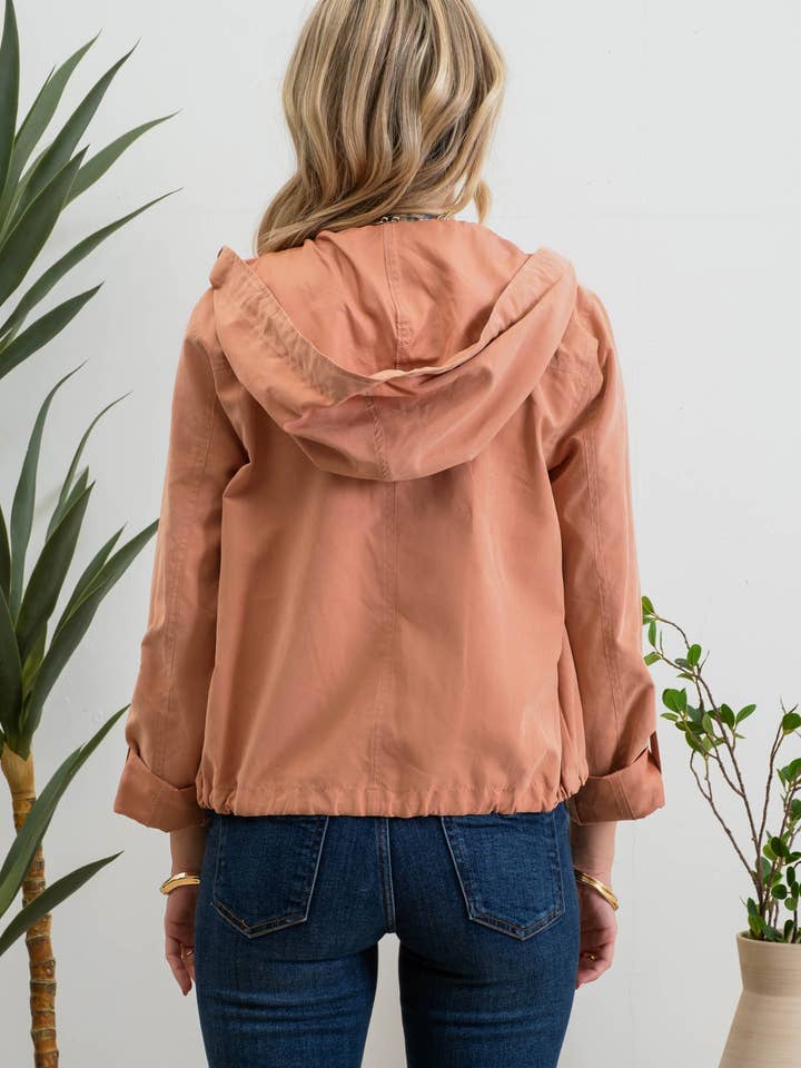 Blu Pepper - Wholesale Jacket - Women's - SNAP BUTTON ZIP UP HOODED JACKET58