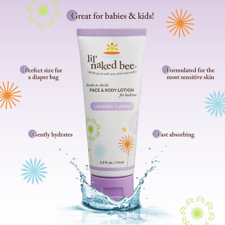 The Naked Bee – wholesale Body cream/lotion – Baby – 2.5 oz. Lavender Lullaby Cheeks to Cheeks Face & Body Lotion1