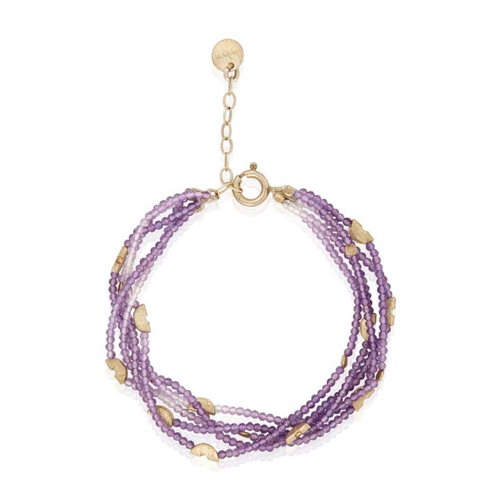 Half Moon Multi-Strand Bracelet - Amethyst for wholesale by Mabel Chong