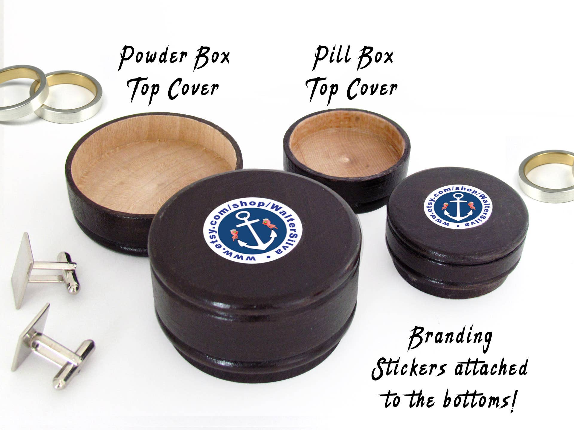 Silva Ware By Walter Silva - Wholesale Jewelry Box/Organizer - Doll Face Wooden Container Pill, Salt, Pill & Trinket Box8