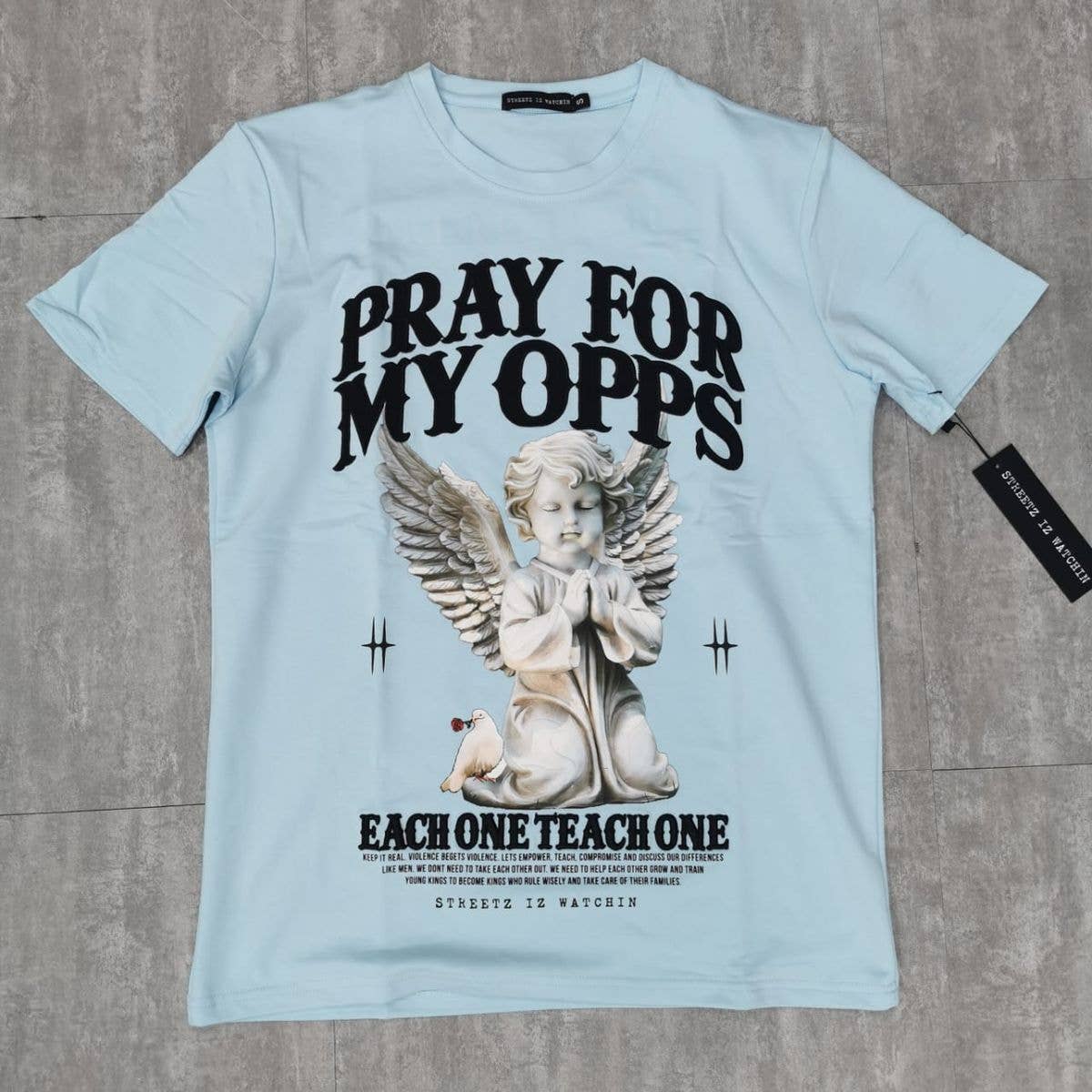 Streetz iz Watchin - Wholesale Screen Printed T-Shirt - Men's - Pray for My Opps1