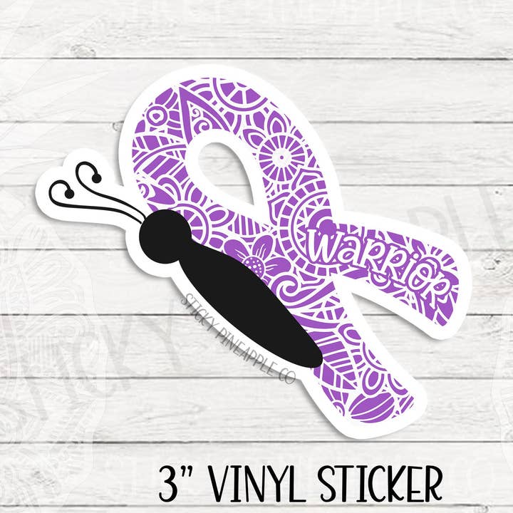 Warrior Butterfly lintsticker | Matte sticker | Weerbestendige sticker | Sticker voor chronische ziekten | Voor je laptop, waterfles en meer! voor wholesale door Sticky Pineapple Co