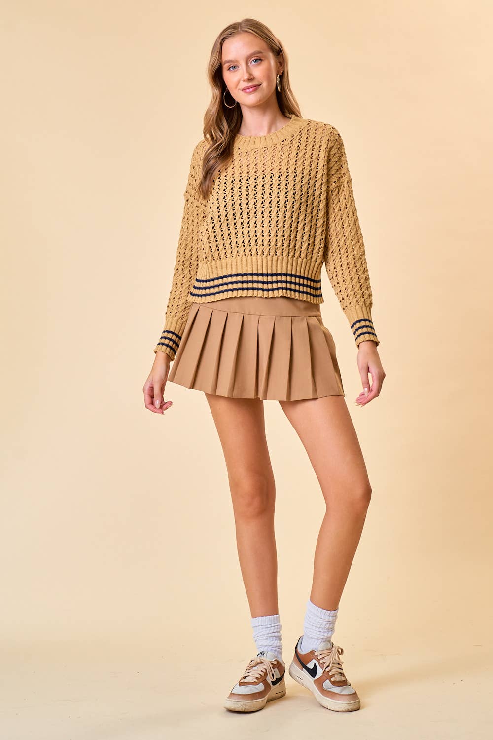 Doe and Rae - Wholesale Knit Sweater - Women's - LIGHT WEIGHT DROP SHOULDER SWEATER - 43716T4