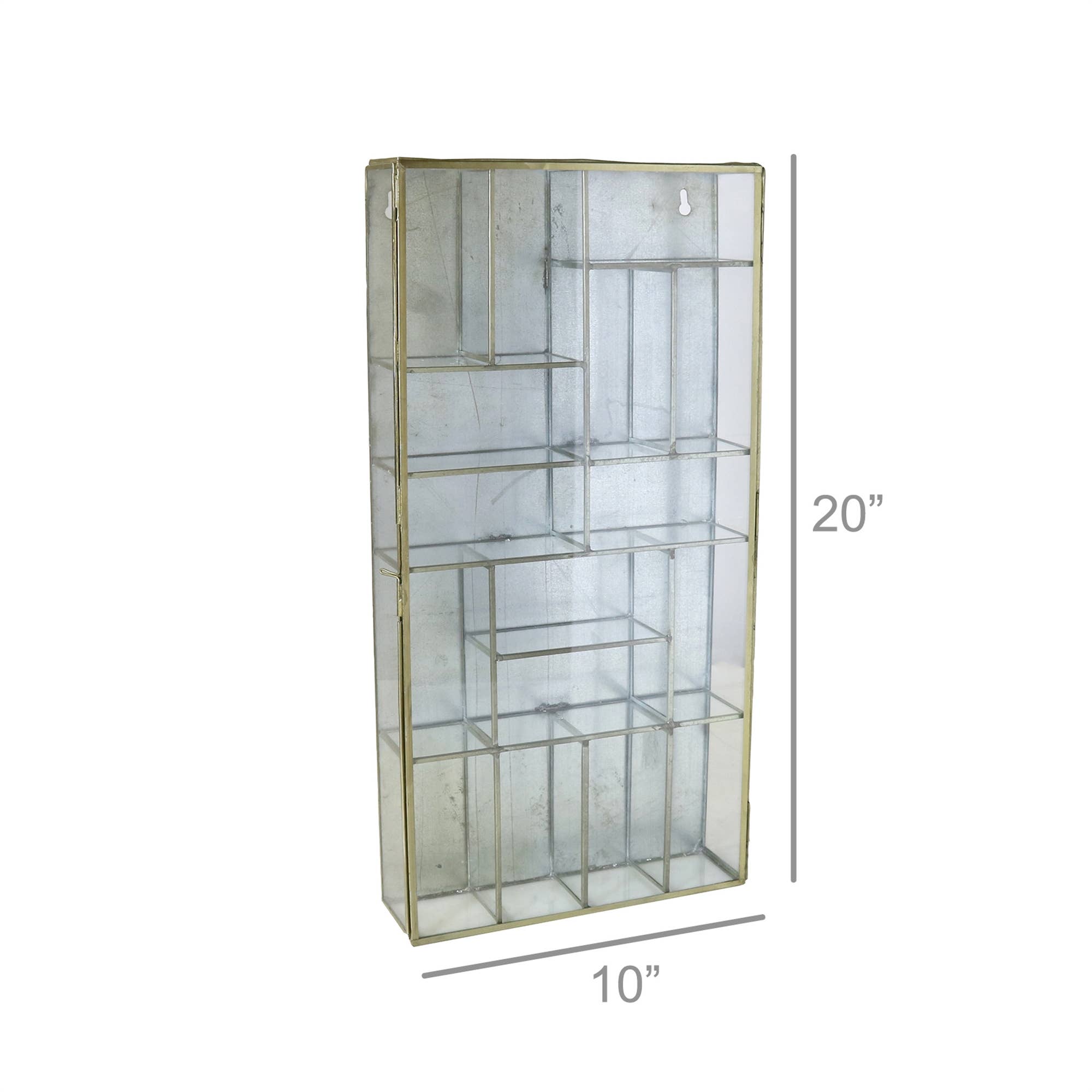 HomArt - Wholesale Wall Mounted Shelf - Monroe Divided Wall Case - Brass1