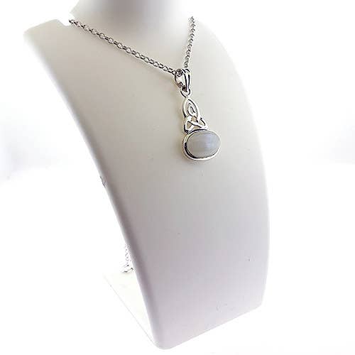 Crystal Earth Sterling - Wholesale Individual Charm/Pendant - The Celtic Trinity Sterling Pendant- Rainbow Moonstone3