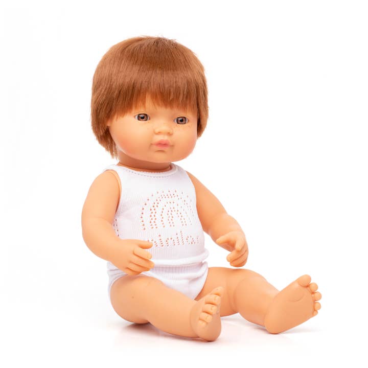 Baby Doll Redhead Boy 15'' inch (box) for wholesale by Miniland Educational