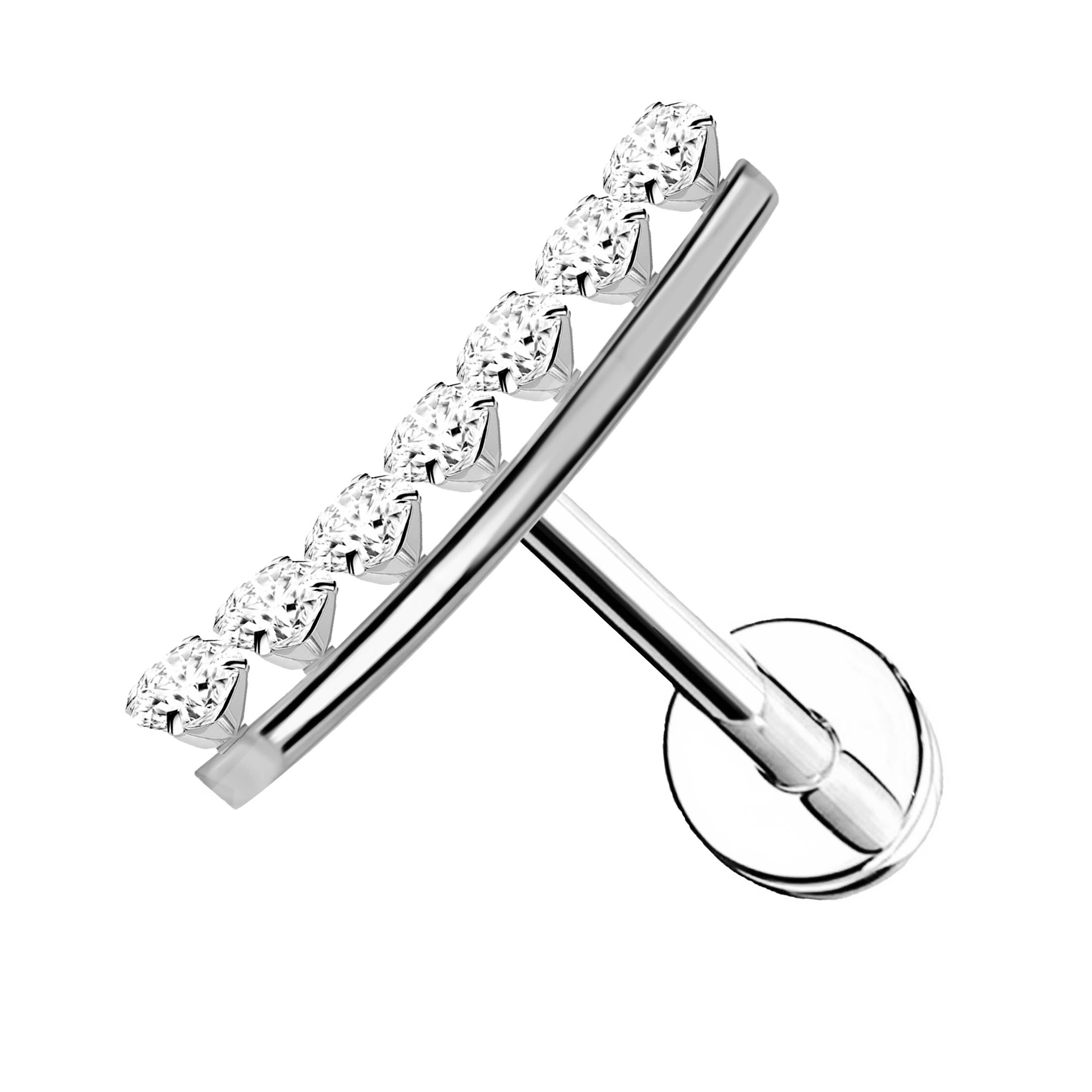 AMORINO SRL - Wholesale Lip Ring - Curved Zirconia Labret Piercing - 66211241062210