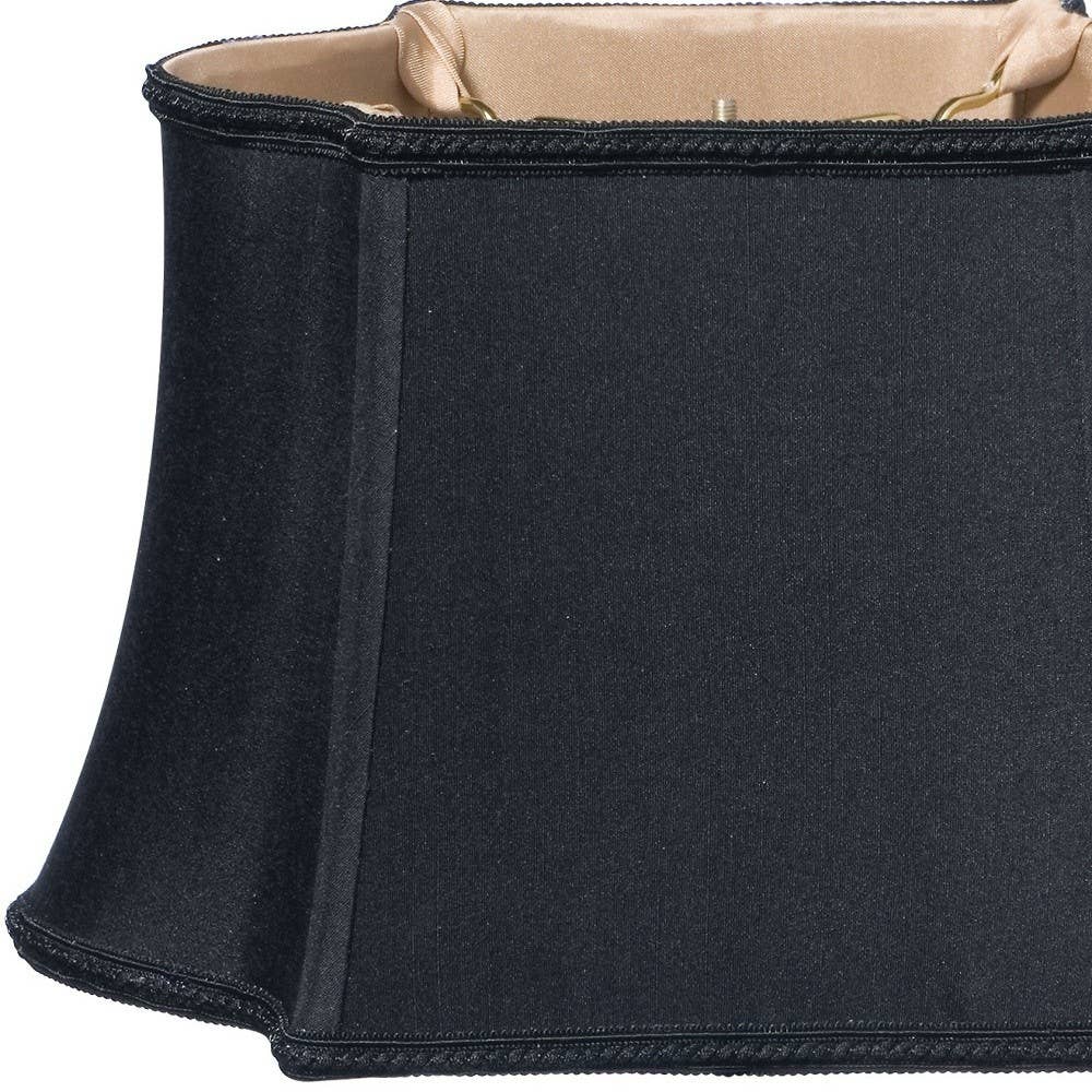 HomeRoots - Wholesale Lamp Shade - 16" Black with Bronze Lining Premium Oblong Shantung Lampshade3