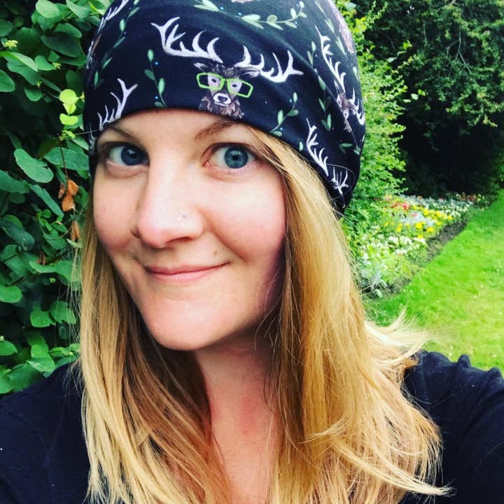 Stags & Leaves Multi-Functional Head & Neckwear - scarf tube for wholesale by Catherine Redgate: Illustrator