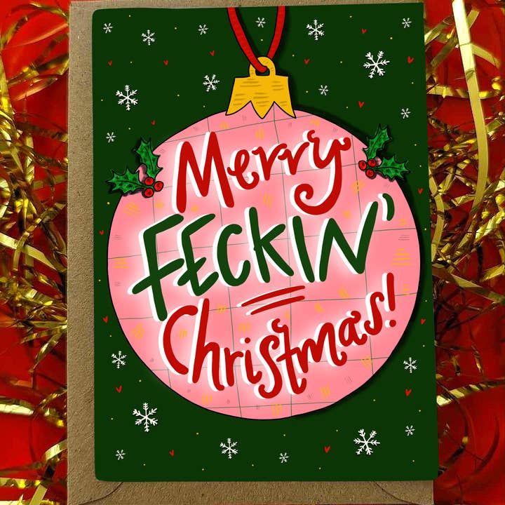 Claire Barclay Draws – Engroshandel Julekort – Glædelig FECKIN' jul! Irske ordsprog julekort