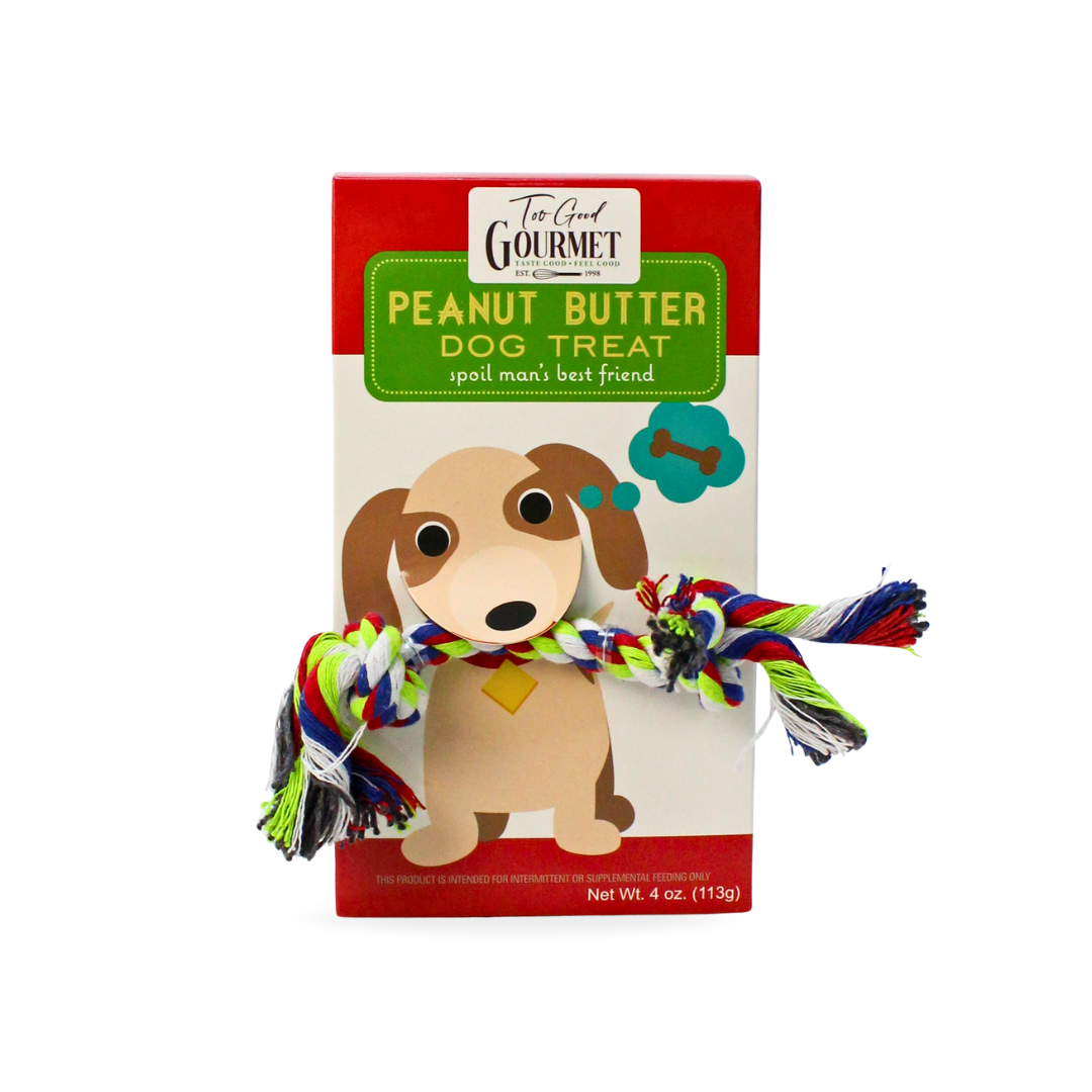 Too Good Gourmet - Wholesale Pet Treats - Dog - Dog Gift Set – Treats with Rope Toy: Peanut Butter & Cheese1