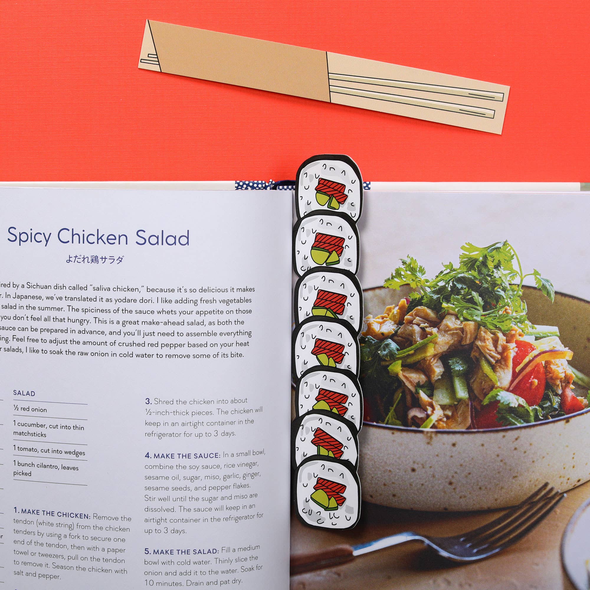 Humdrum Paper - Wholesale Bookmark - Sushi and Chopsticks Bookmarks (it's die cut!)2