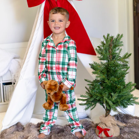 Sugar Bee Clothing – wholesale Pyjamasset - Barn – Jul 2025 Pyjamas - Knäppning - Julrutig2