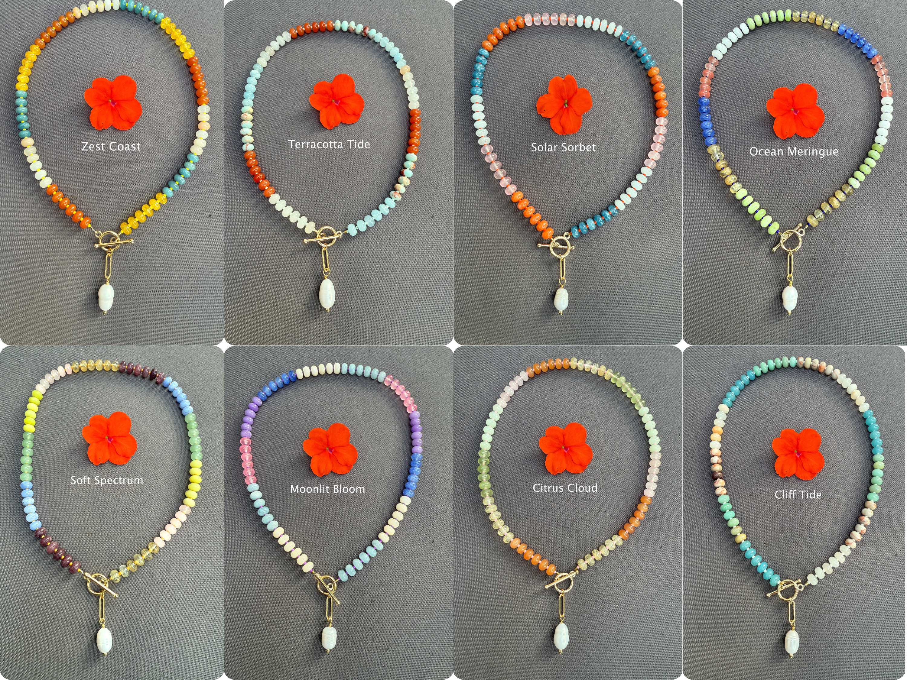 XTRA by Stacey - Wholesale Beaded/pearl necklace - The Gemstone Candy Necklace (8 Color Options)2